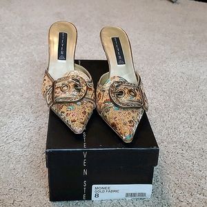 Steven by Steve Madden Monee brocade kitten mules